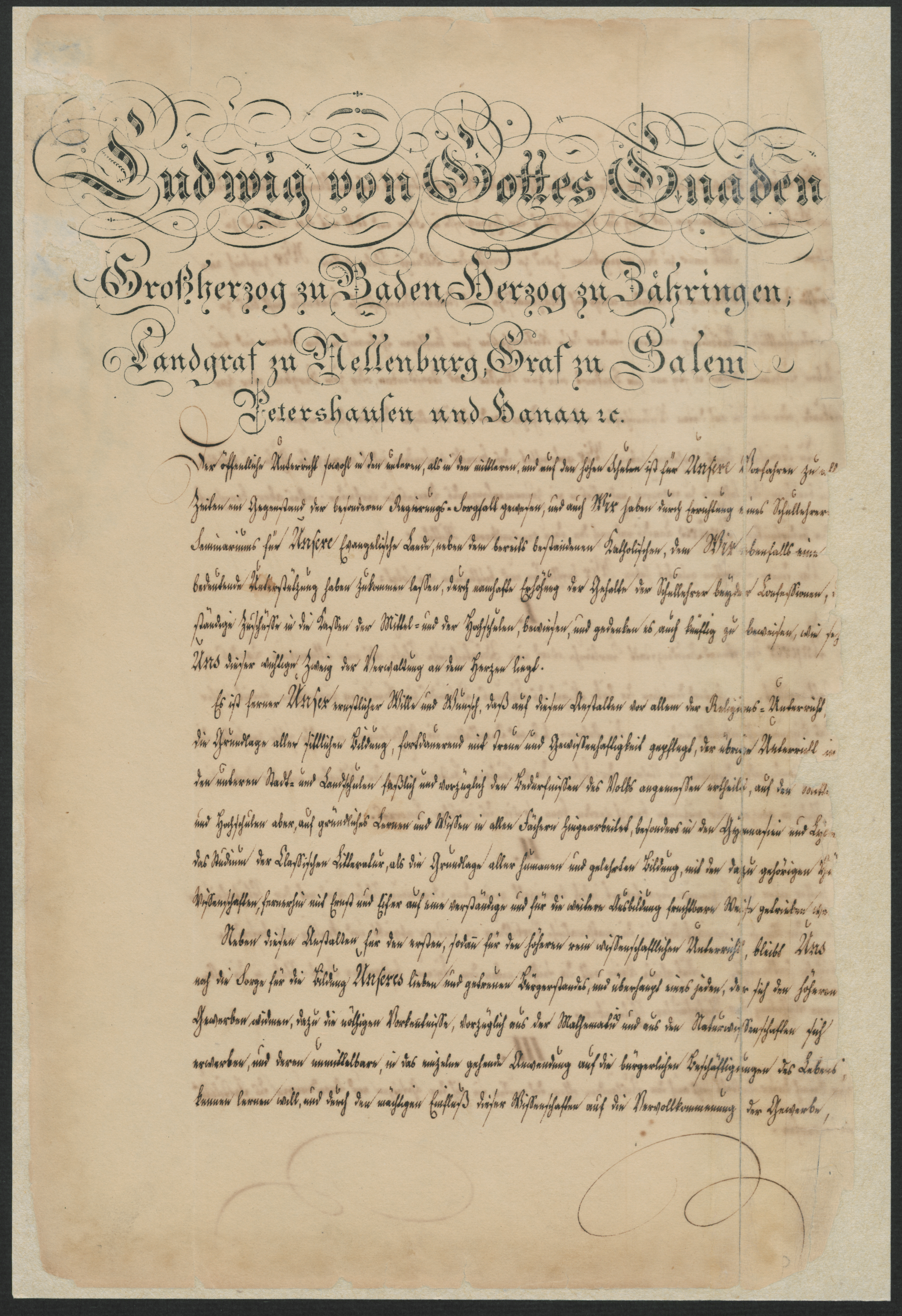 Founding Charter of Karlsruhe Polytechnical College