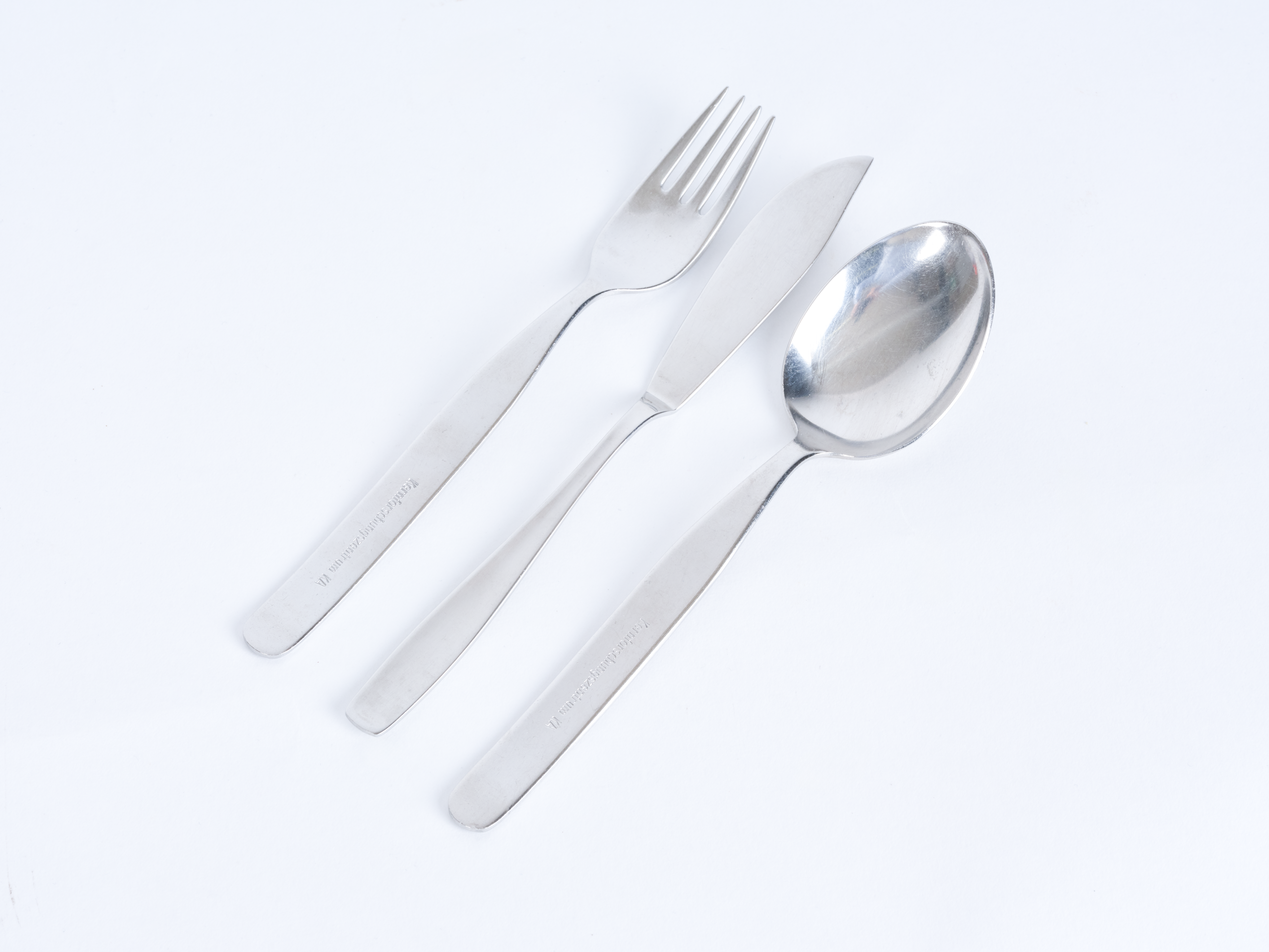 Set of cutlery from the canteen of the Karlsruhe Nuclear Research Center. Photograph: Amadeus Bramsiepe and Jonas Zilius.