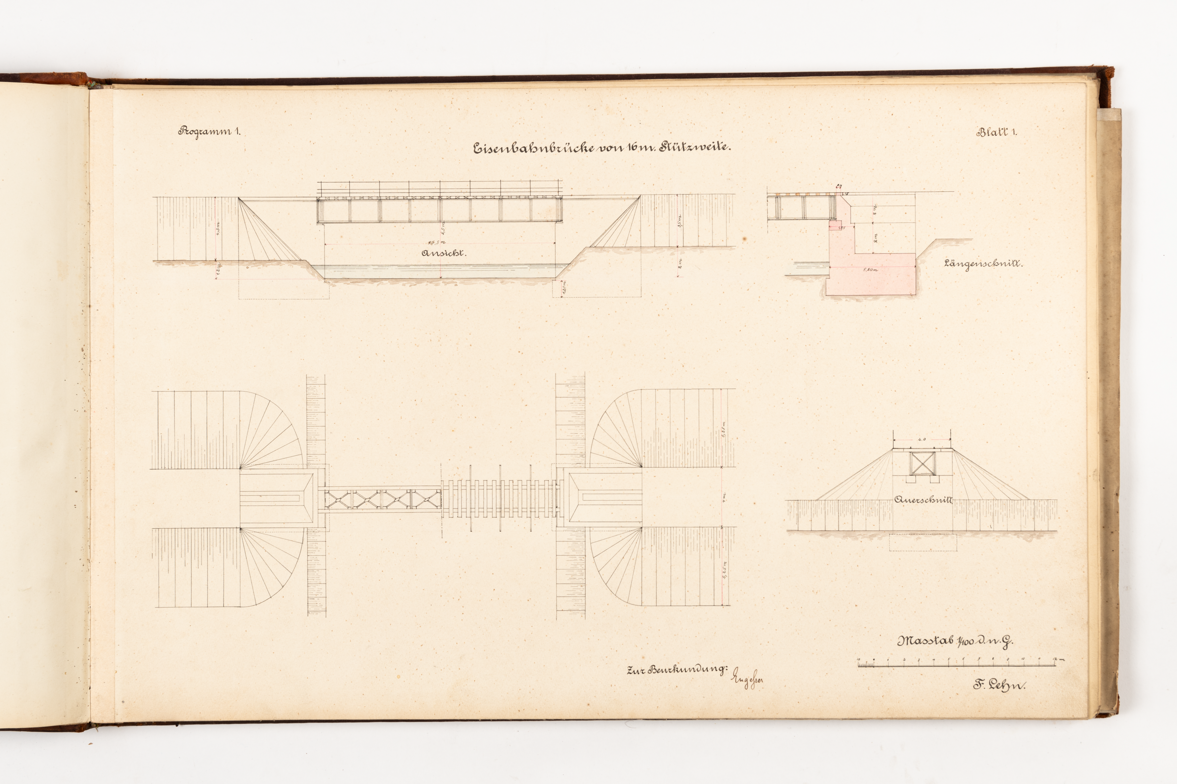Ferdinand Lehn: Übungszeichnungen aus dem Bauingenieurstudium, Seite 2.
