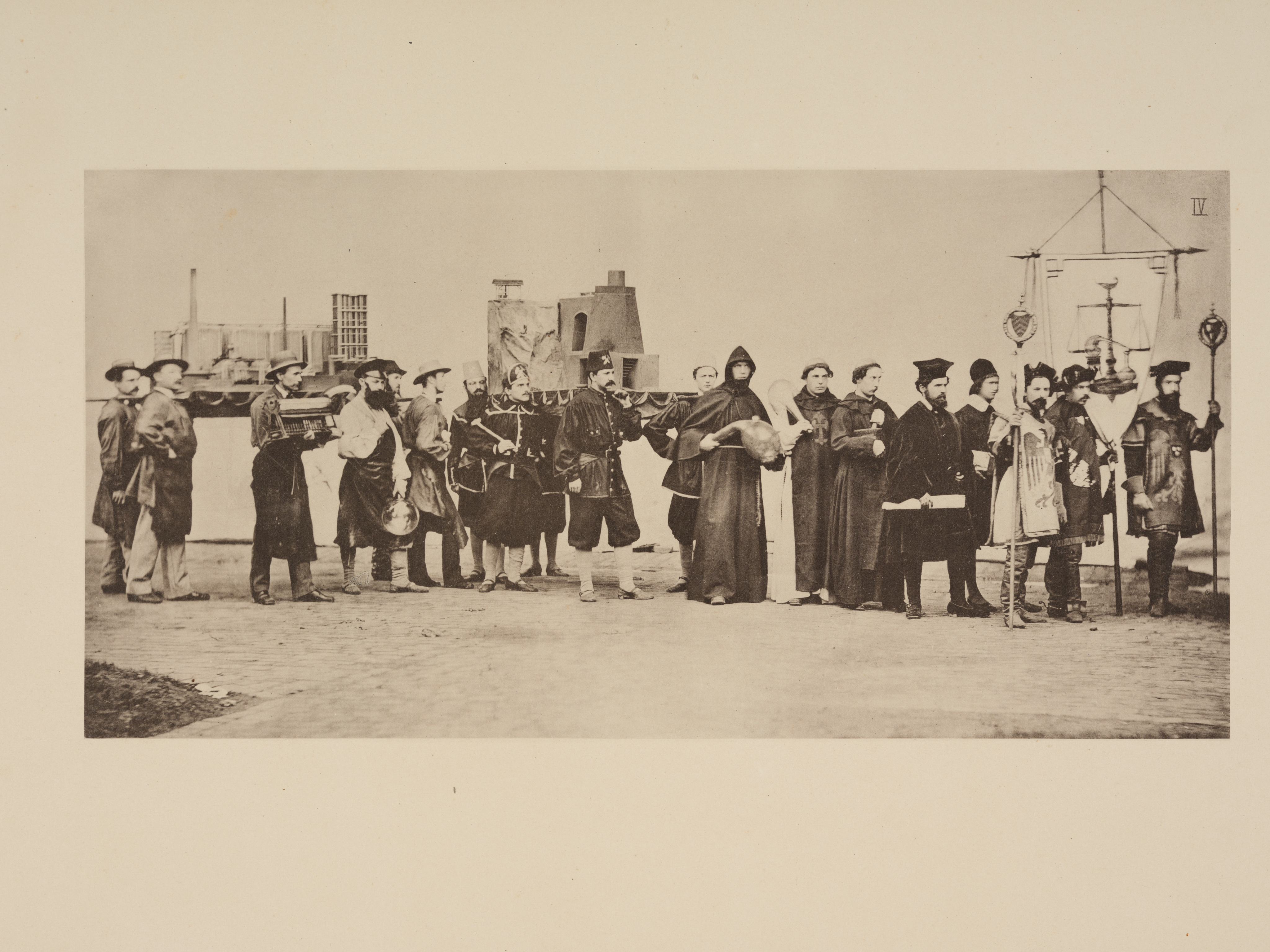 Print: "Festzug der Studirenden des Polytechnikum zu Karlsruhe [...]", here:  Department of Chemistry. Photograph: Amadeus Bramsiepe and Jonas Zilius.
