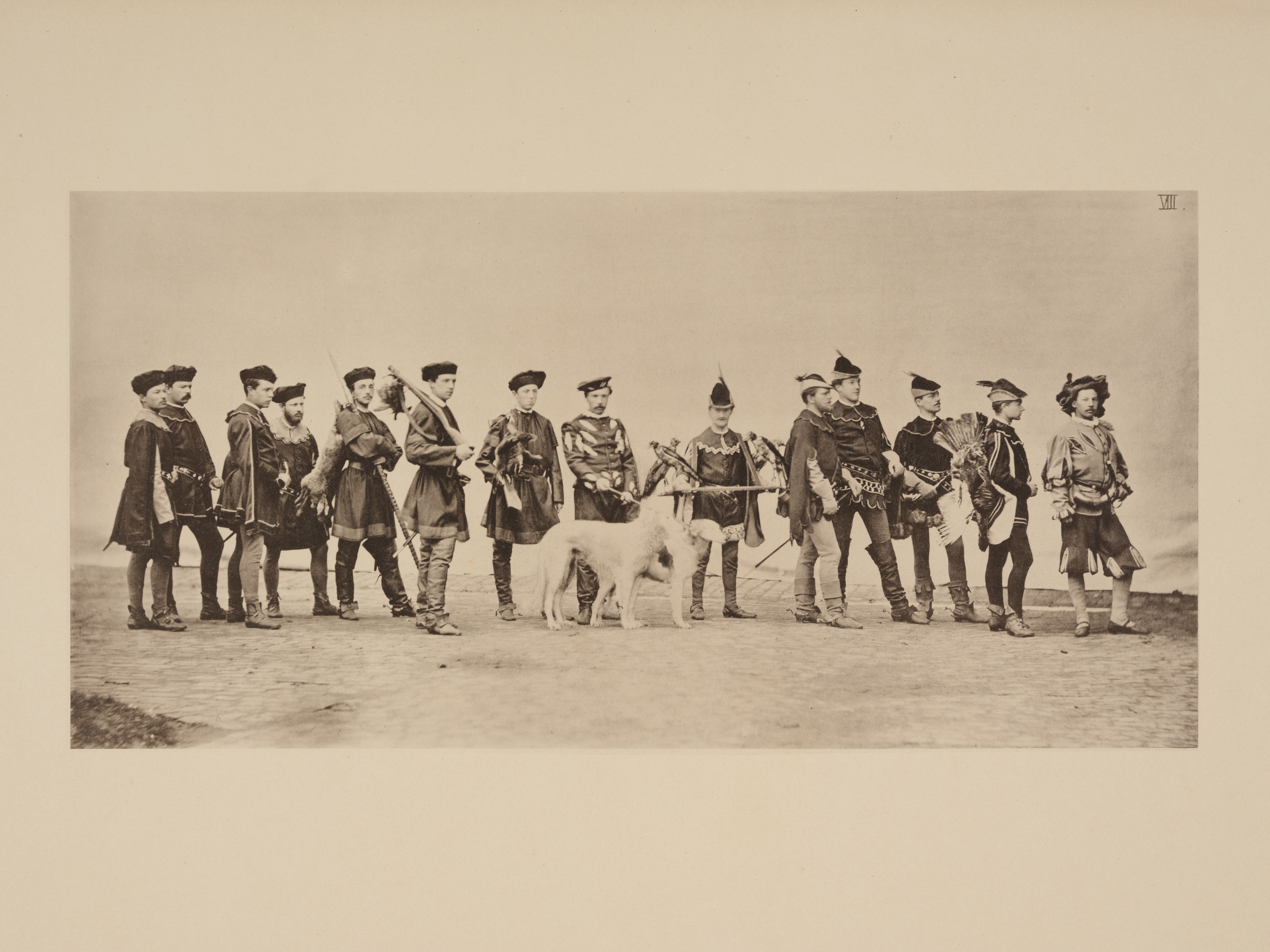 Print: "Festzug der Studirenden des Polytechnikum zu Karlsruhe [...]", here:  Department of Forestry, part 1. Photograph: Amadeus Bramsiepe and Jonas Zilius.