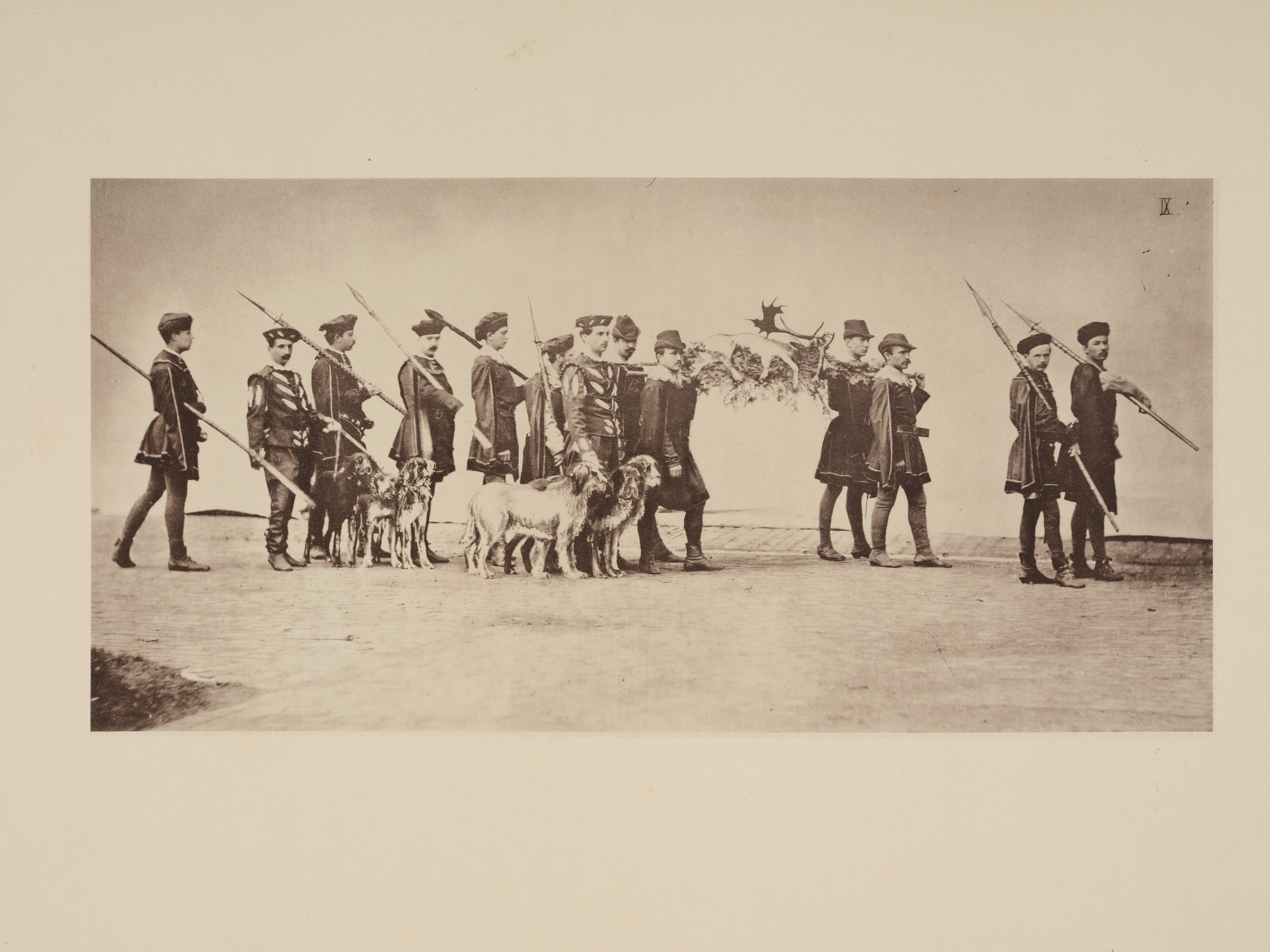 Print: "Festzug der Studirenden des Polytechnikum zu Karlsruhe [...]", here:  Department of Forestry, part 2. Photograph: Amadeus Bramsiepe and Jonas Zilius.