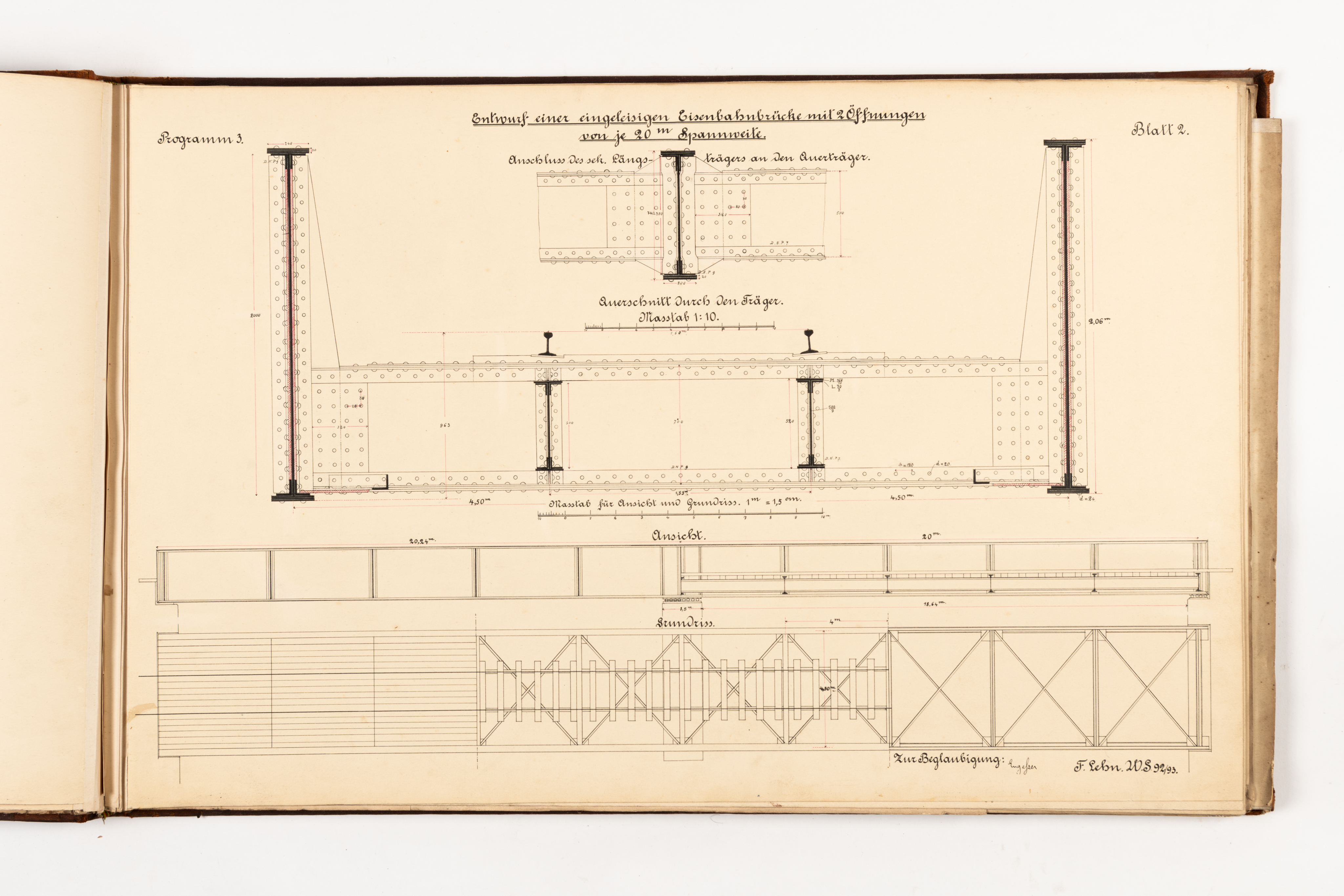 Ferdinand Lehn: Übungszeichnungen aus dem Bauingenieurstudium, Seite 7.