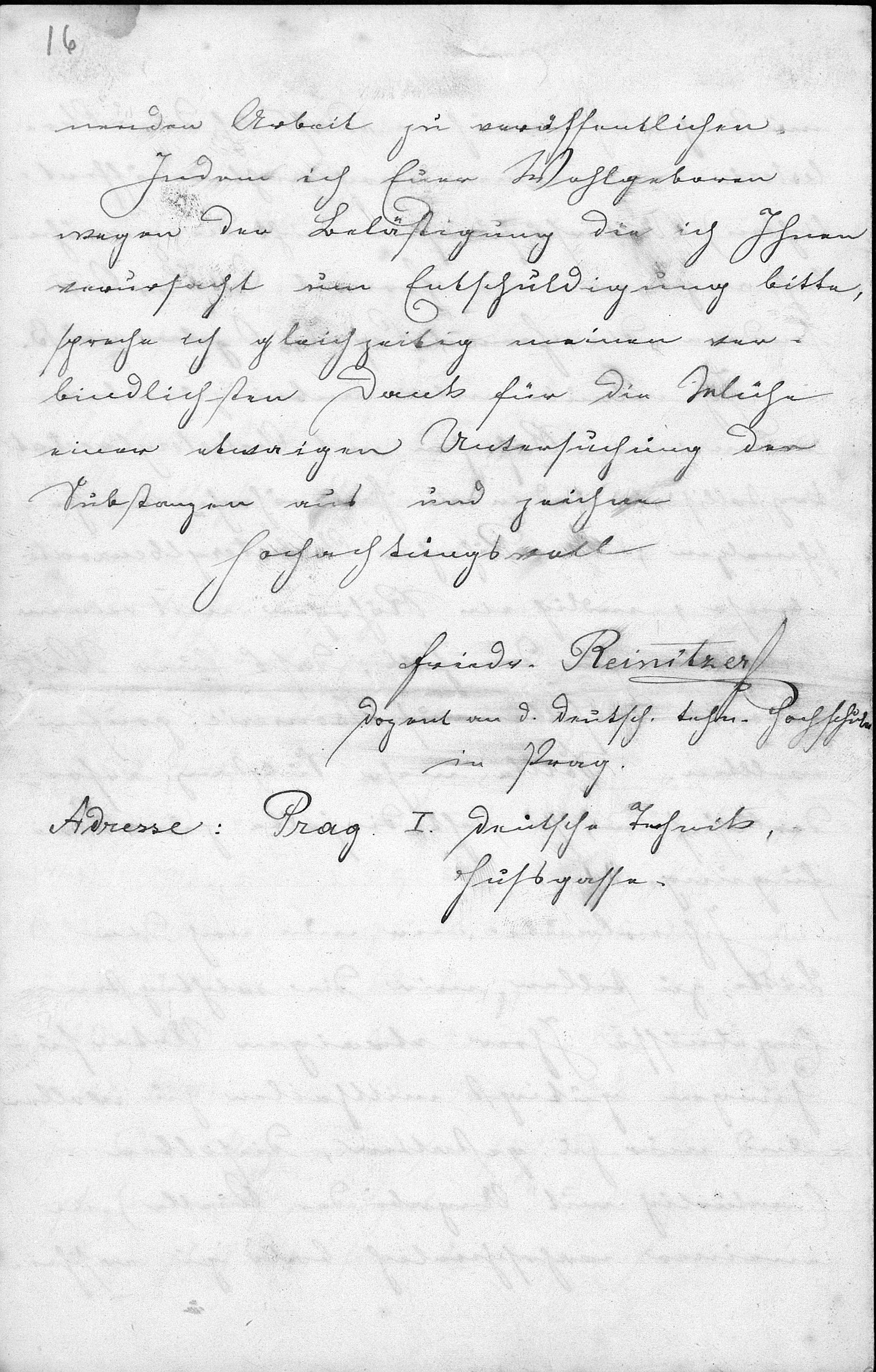Friedrich Reinitzer an Otto Lehmann mit der ersten Beobachtung eines Flüssigkristalls, 14.03.1888, Seite 16.